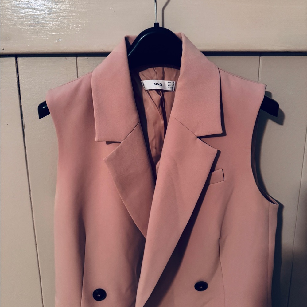Mango Pink Double-Breasted Mini Dress